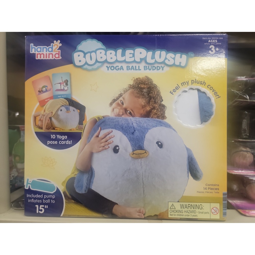 hand2mind 15" Penguin Bubble Plush Cute Yoga Ball Buddy for Kids NEW!